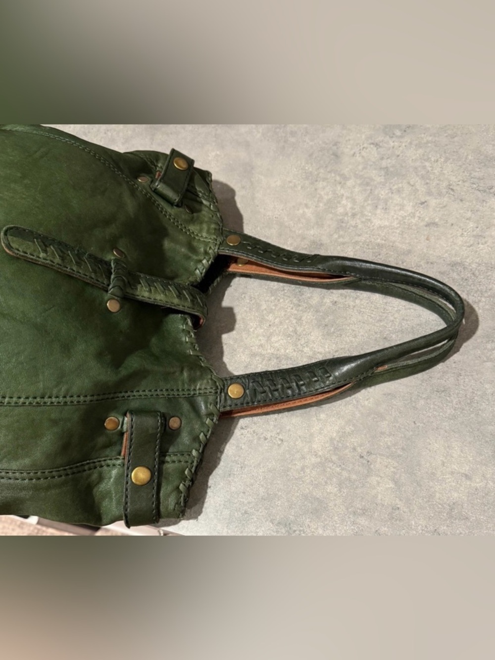 Lucky Brand Green Italian Leather Hobo! GUC!! - Picture 6 of 14